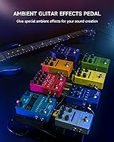 Vista 6 de FLAMMA FS22 - Pedal de efectos combo de delay y reverberación estéreo para guitarra ambiental con 3 pares de efectos combo, delay inverso