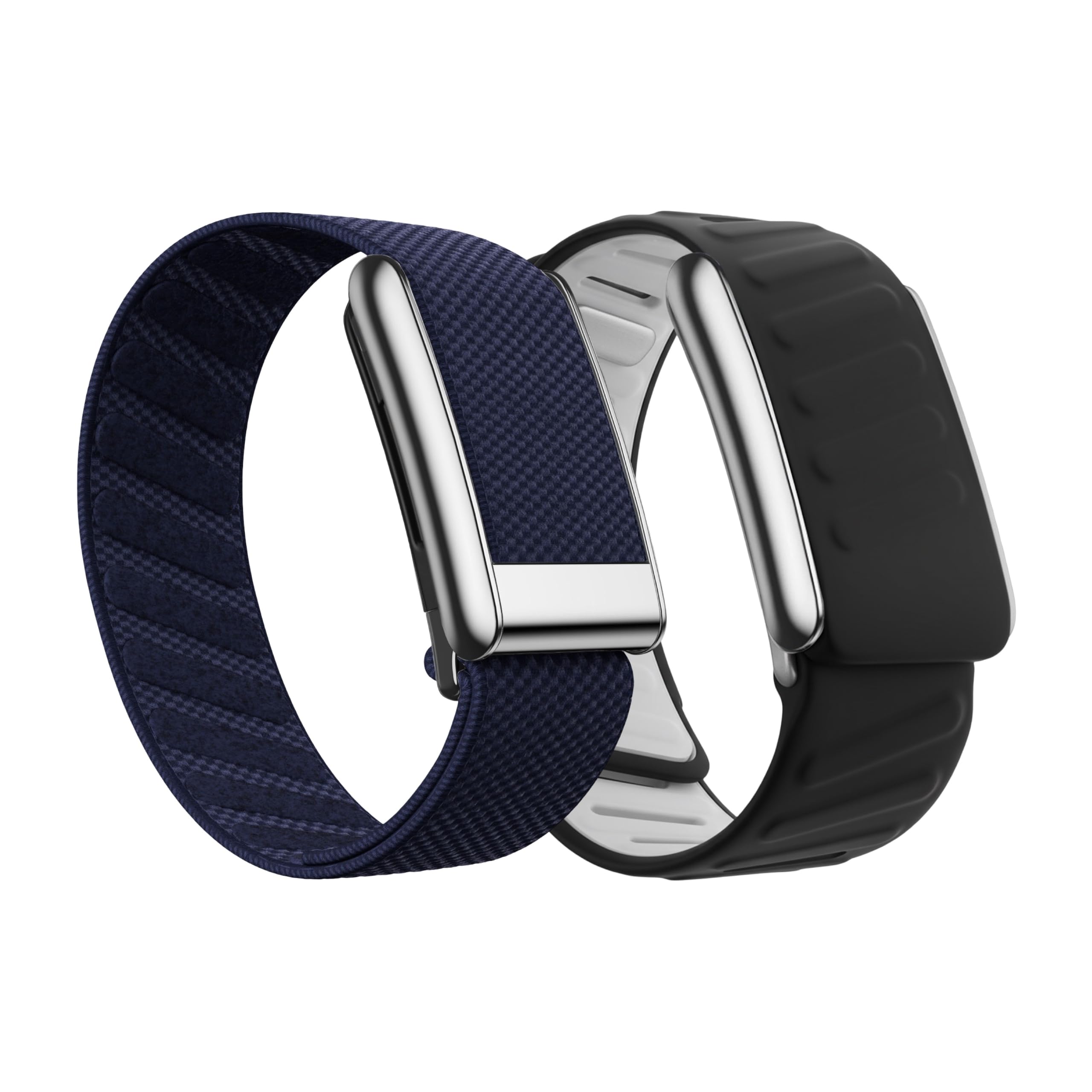 set of 2 superknit & silicone performance band compatible with whoop 5.0/one/peak, sweatproof, waterproof, soft-touch strap for workouts, running & everyday wear wristband for men & women