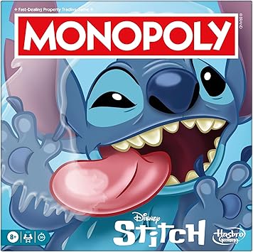 Monopoly: Disney Stitch Board Game, Family Property-Trading Game with Stitch-Themed Tokens, Cards & Locations, Fast to Learn, Fun to Replay, 2–6 Players, Ages 8+, Perfect Game Night Pick