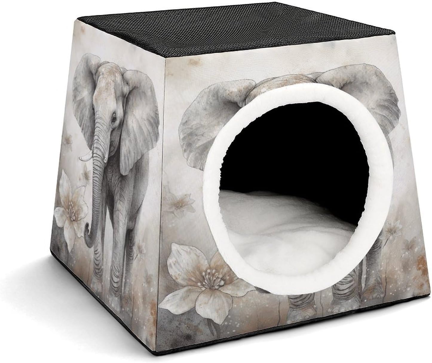 Stylish and Durable Small Pet Beds, Animals Cute Elephant Printing and Pet Tents are Perfect for Pet Play