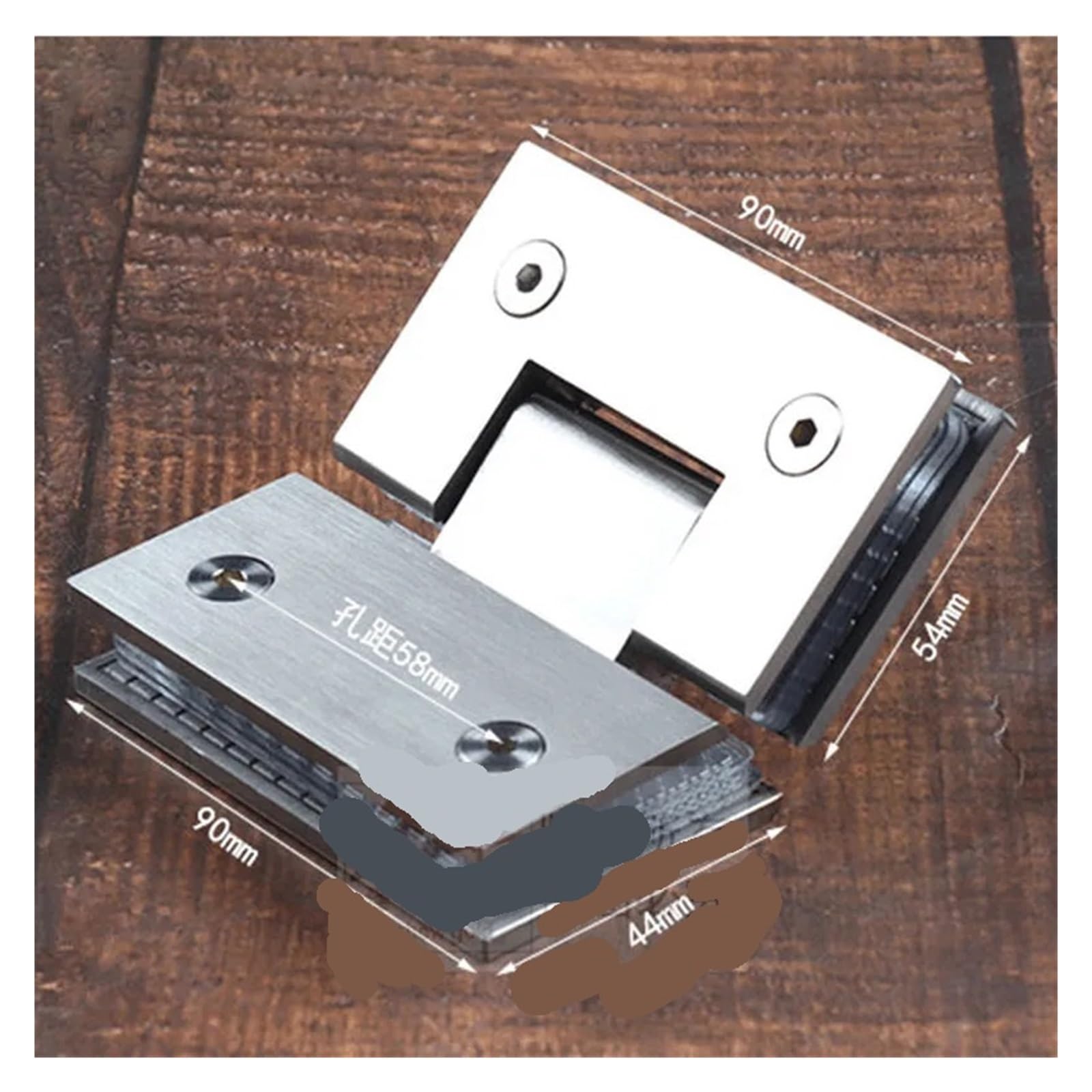 Bisagras para mamparas de ducha Bisagra de acero inoxidable con vidrio cepillado 135 grados, herrajes for puertas ducha y baño, for muebles bisagras
