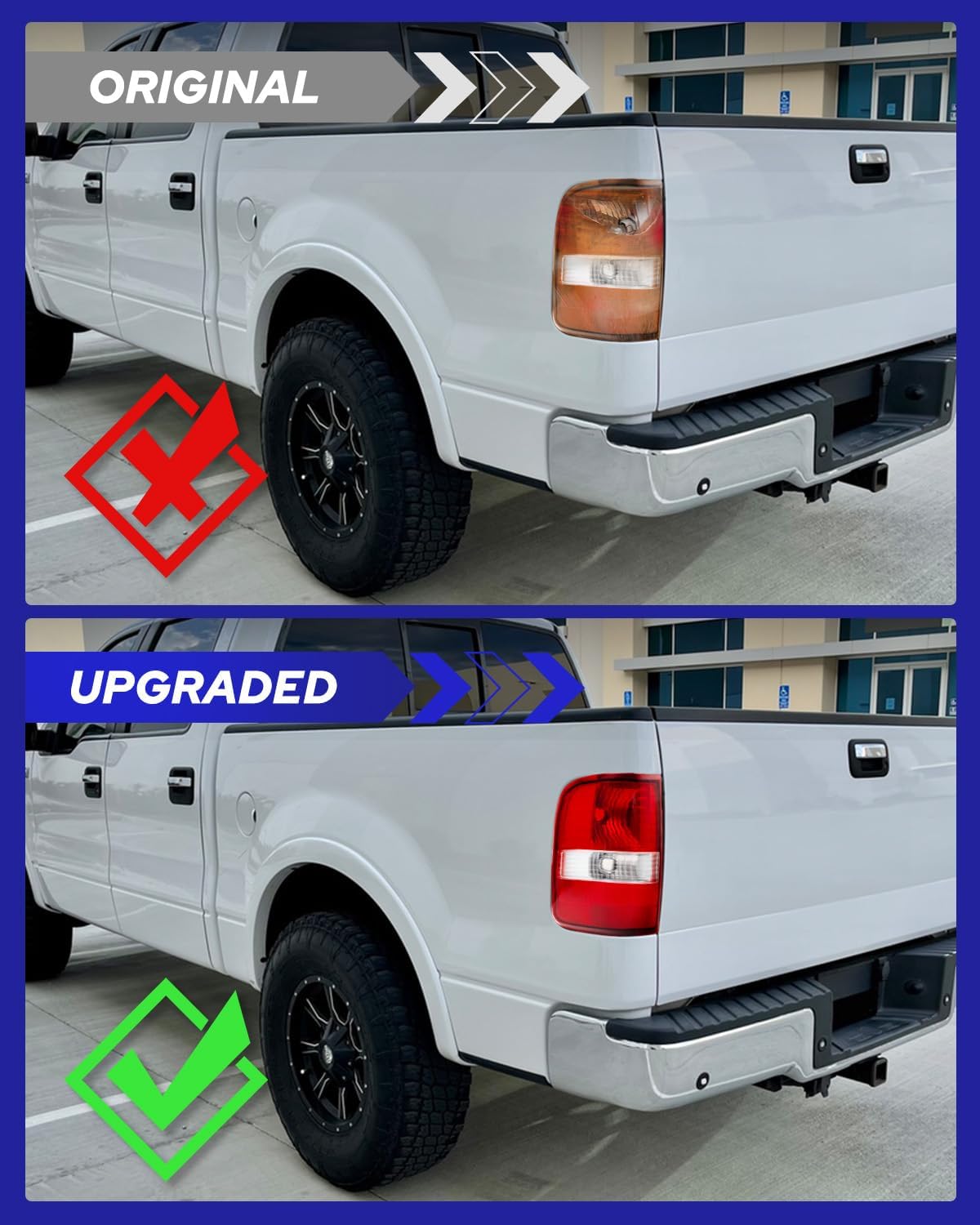 AUTOONE - For 2004 2005 2006 2007 2008 F150 Tail Lights Assembly Factory Taillights, Compatible with Ford F-150, Driver & Passenger Side