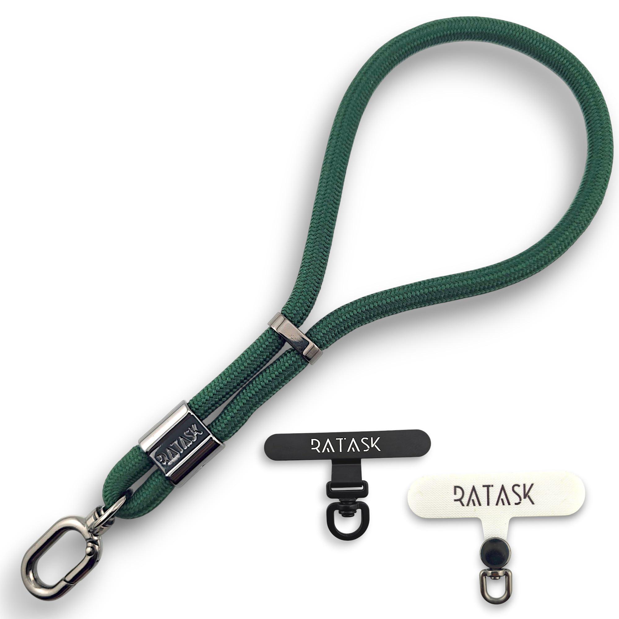 RATASK Upgraded Adjustable Wrist Strap Lanyard, Rope Lanyard Wrist Strap for Mobile Phones, Cameras, Keyring,Phone Accessory Pendant (Dark Green)