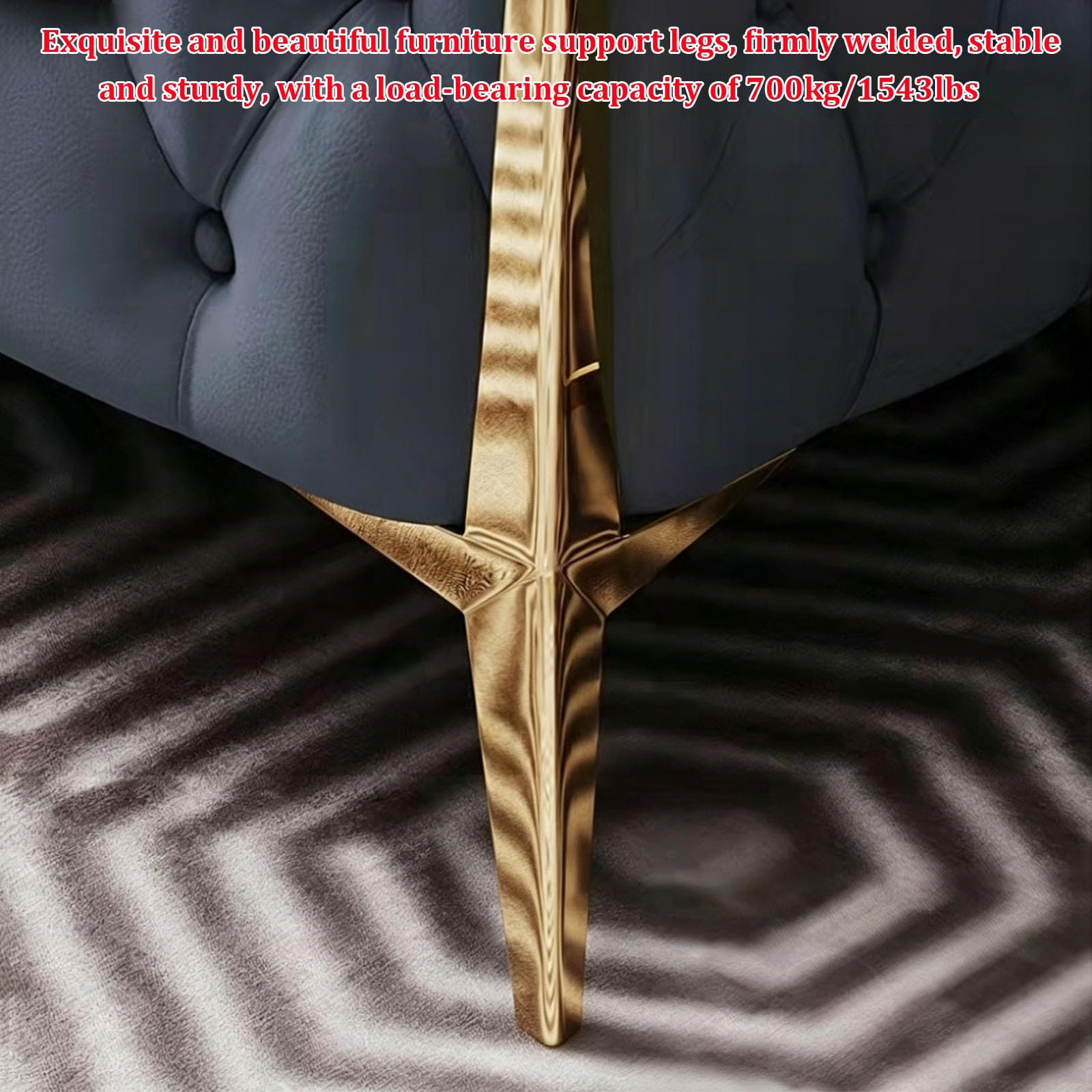 Gambe per divano in metallo, 4 piedini triangolari moderni, dorati, per mobili, armadietti, comodini con 16 viti, accessori decorativi per la casa durevoli ed eleganti