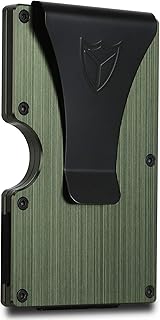 Minimalist Wallet for Men RFID Blocking Aluminum Wallet Carbon Fiber Card Case Metal Wallet Minimalist Front Pocket Card Holder Cash Strap Mens Wallet