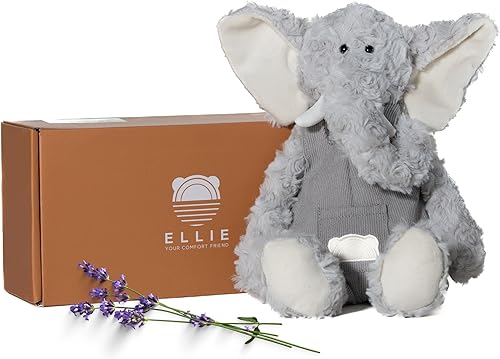 "Ellie" - Animal de peluche para microondas, animales de peluche con peso suave para niños, almohadilla térmica de 14 pulgadas para animales de