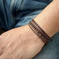 Vista 73 de Handmade Natural Stone Beaded Healing Bracelet Gift for Men Adjustable Rope String Bracelet
