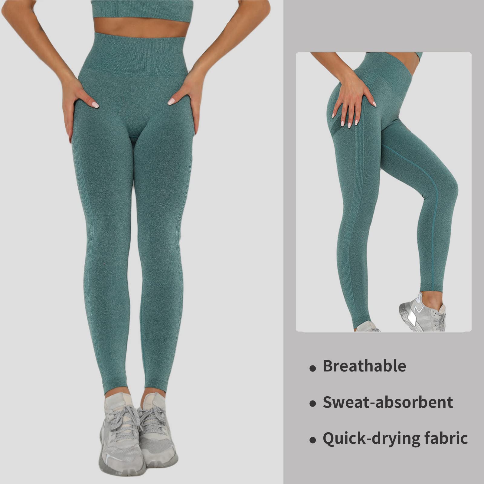Merlvida Leggins Sportivi Donna Vita Alta Leggings Push Up Pantaloni Palestra Controllo della Pancia Anticellulite Pantacollant Opaco Elastici Tuta Collant Abbigliamento Sportivo Donna Yoga Fitness