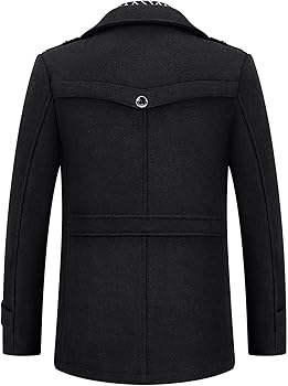Amazon.com: Lamgool Men's Winter Mid Length Wool Blend Coat Single