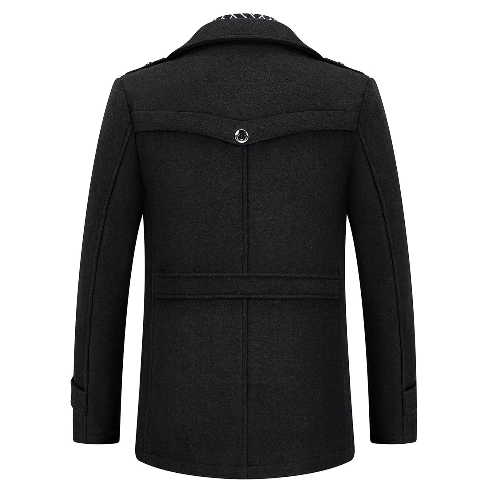 Manteau Homme en Laine Hiver Chaud Trench-Coat Homme Caban Pardessus Épais Business Slim Fit Overcoat
