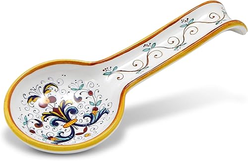 Cuchara grande RI028S  Auténtico pintado a mano en Deruta, Italia. Diseño original. Enviado desde los Estados Unidos con Certificado de Autenticidad.
