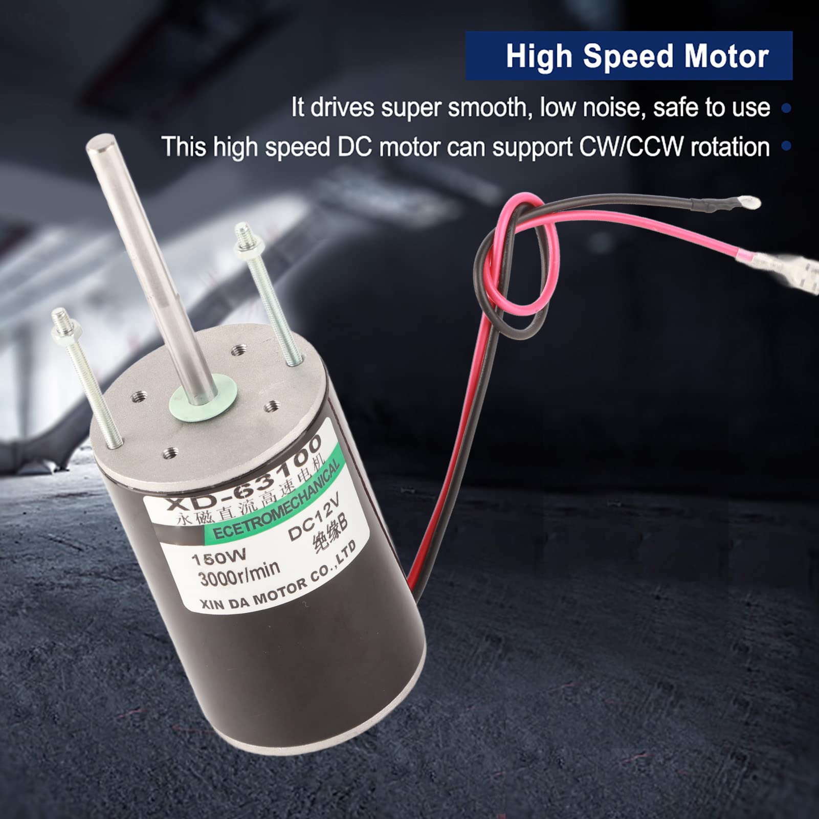 CW/CCW Permanente Motore Motore DC ad alta velocità 150 W ad alta potenza (12V3000 rpm)