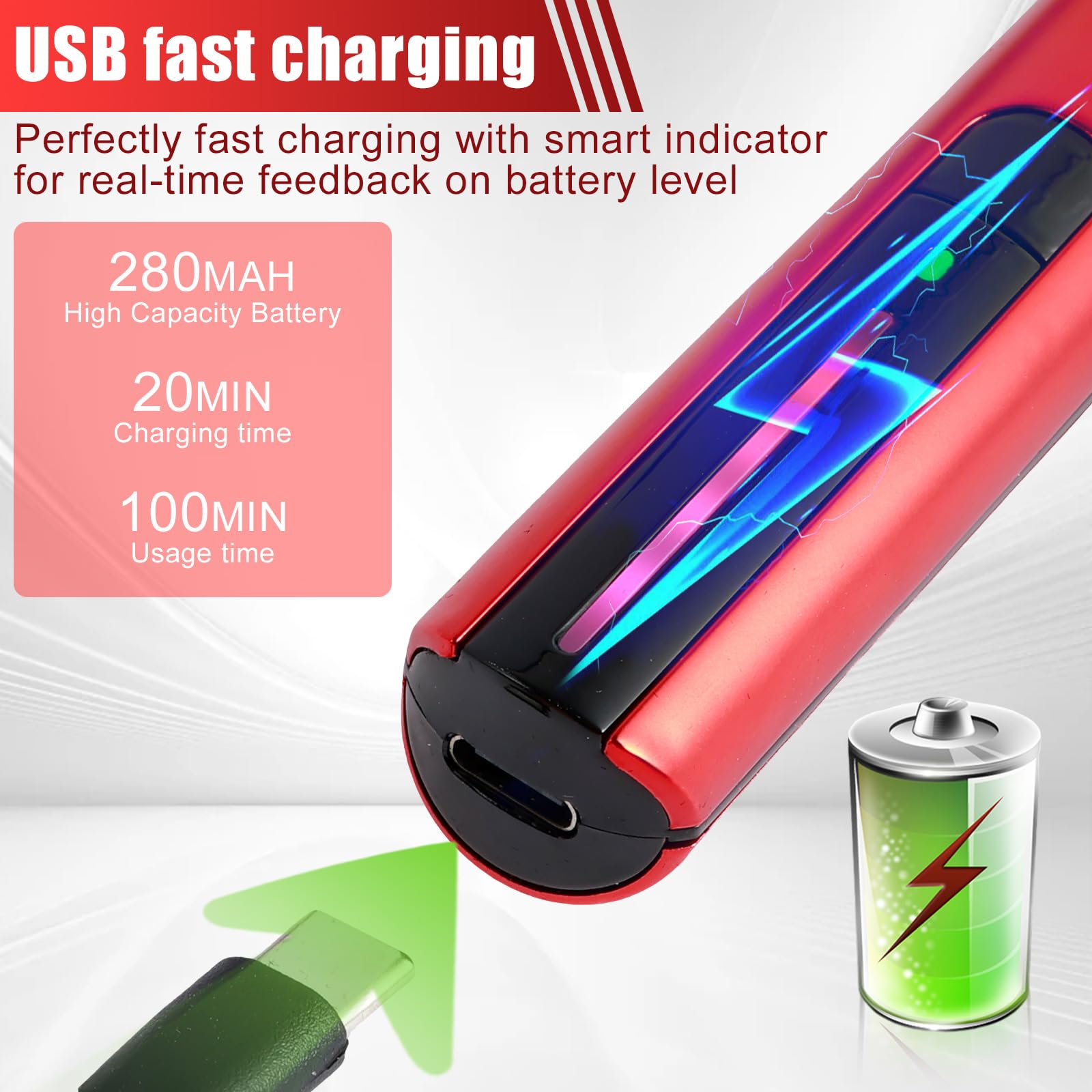 Ponceuse sabre avec 8 têtes abrasives, 12 types de papier de verre, mini stylo abrasif électrique, protection surcharge, 3 vitesses, charge USB rapide