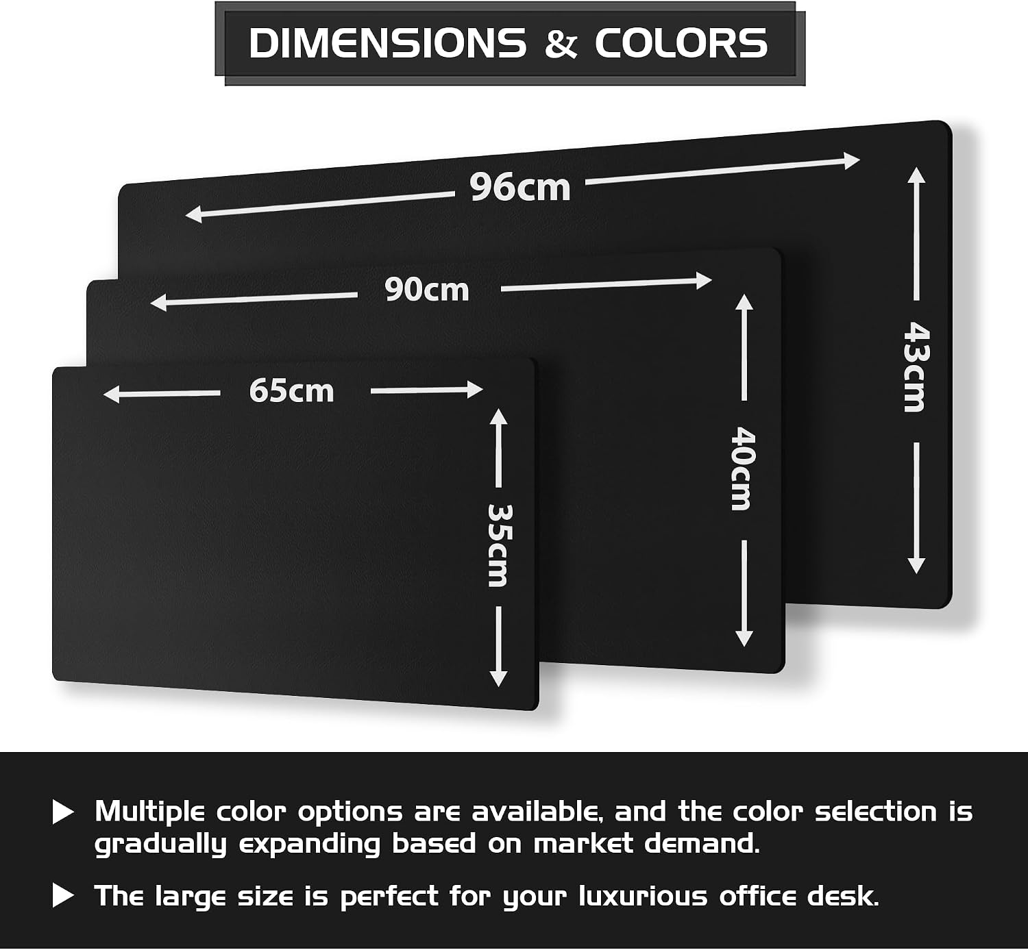 Aothia Desk Mat, Double-Sided Desk Mat with Natural Cork and PU Leather, Mouse Mat/Desk Protector, Waterproof for Office/Home/Decoration (Black, 96 x 43 cm) image 5