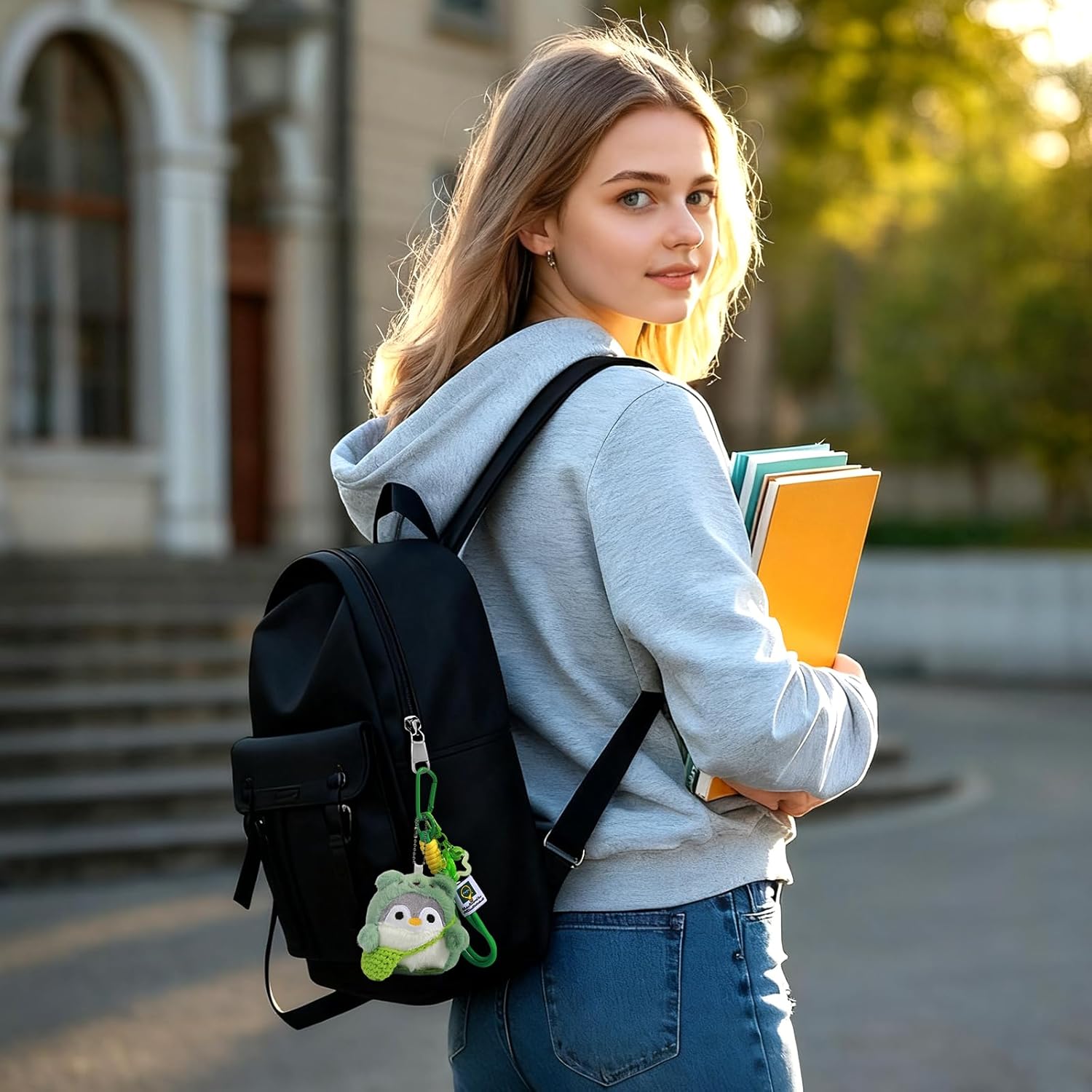 Cute Penguin Retractable Keychains Plush Keychain Accessories Kawaii Key Chain Keyring Gift for Women