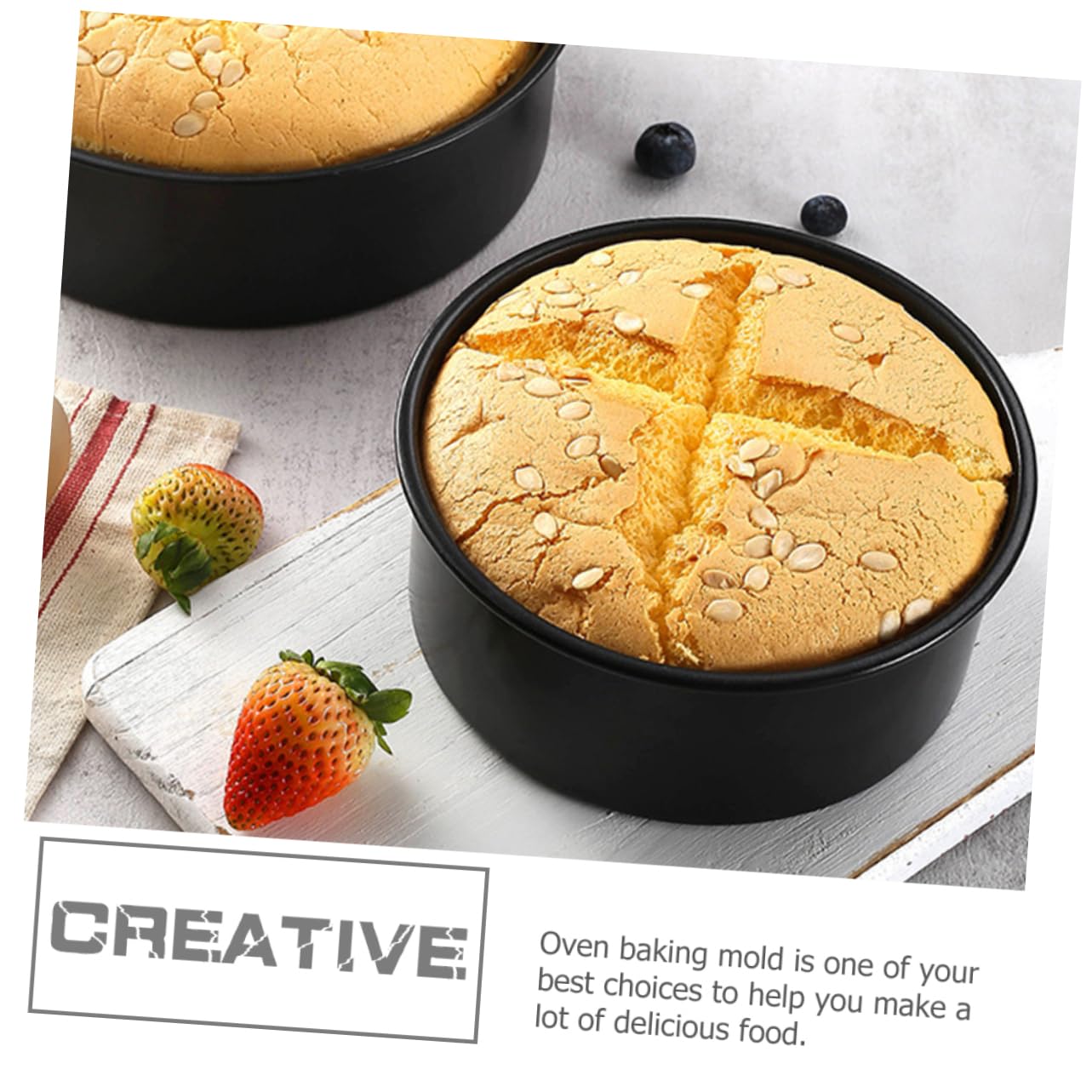 Cabilock 2Pcs Non Stick Cake Mold Baking Pan for Mousse Cheesecake and More Practical Deep Cake Tins for Home and Professional Baking Easy Release and