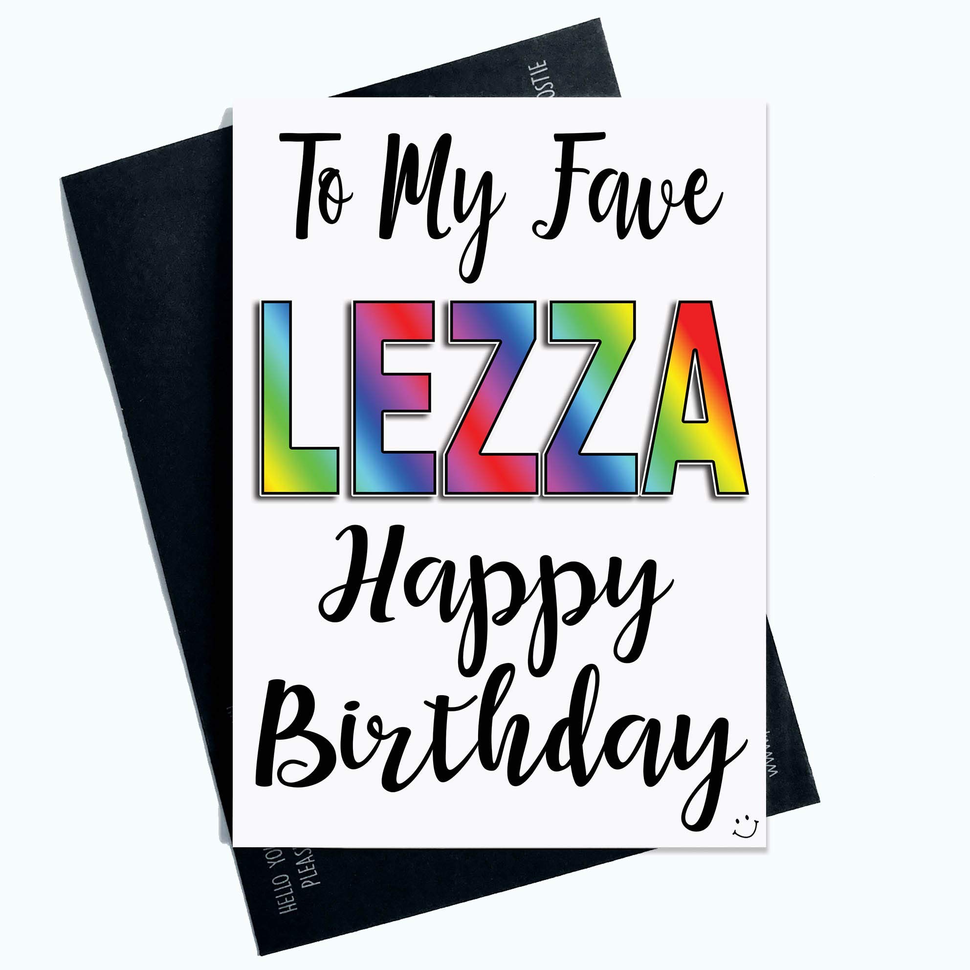 Funny Greeting Cards Lesbian Card Gay Gift Best Friend Cards Birthday Present Happy Birthday to My Fave Lezza Novelty Joke Fun Humour PC667