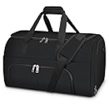 Pucuwu Garment Bags for Travel - Large Suit Bag for Men Carry On Garment Bag, Convertible Garment Duffle Bag with Shoes Compartment, 2 in 1 Hanging Dress Suitcase Suit Travel Bags (Black)