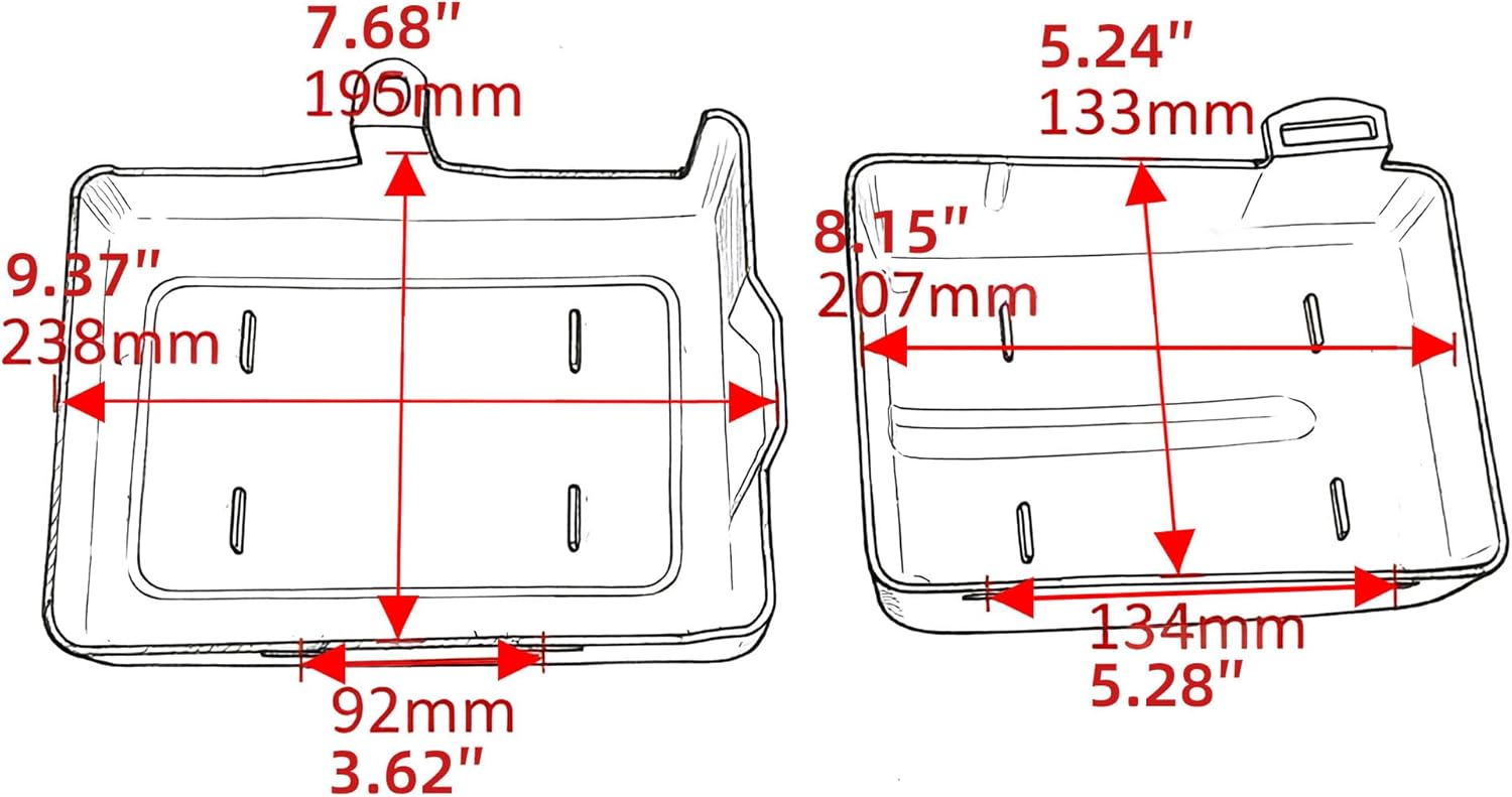Stretched Smooth Battery Side Cover Kit for Harley Dyna Fat Bob, Street Bob, Super Glide, Wide Glide, Switchback 2006-2017 Gloss Black ABS Plastic Battery Box Cover Panels