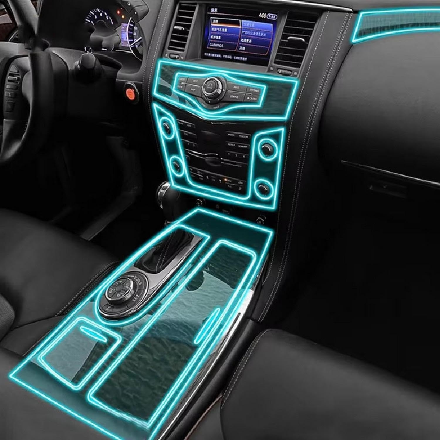 Protéger la console de Nissan Patrol avec le film PPF en TPU mat anti-rayures FOEBE