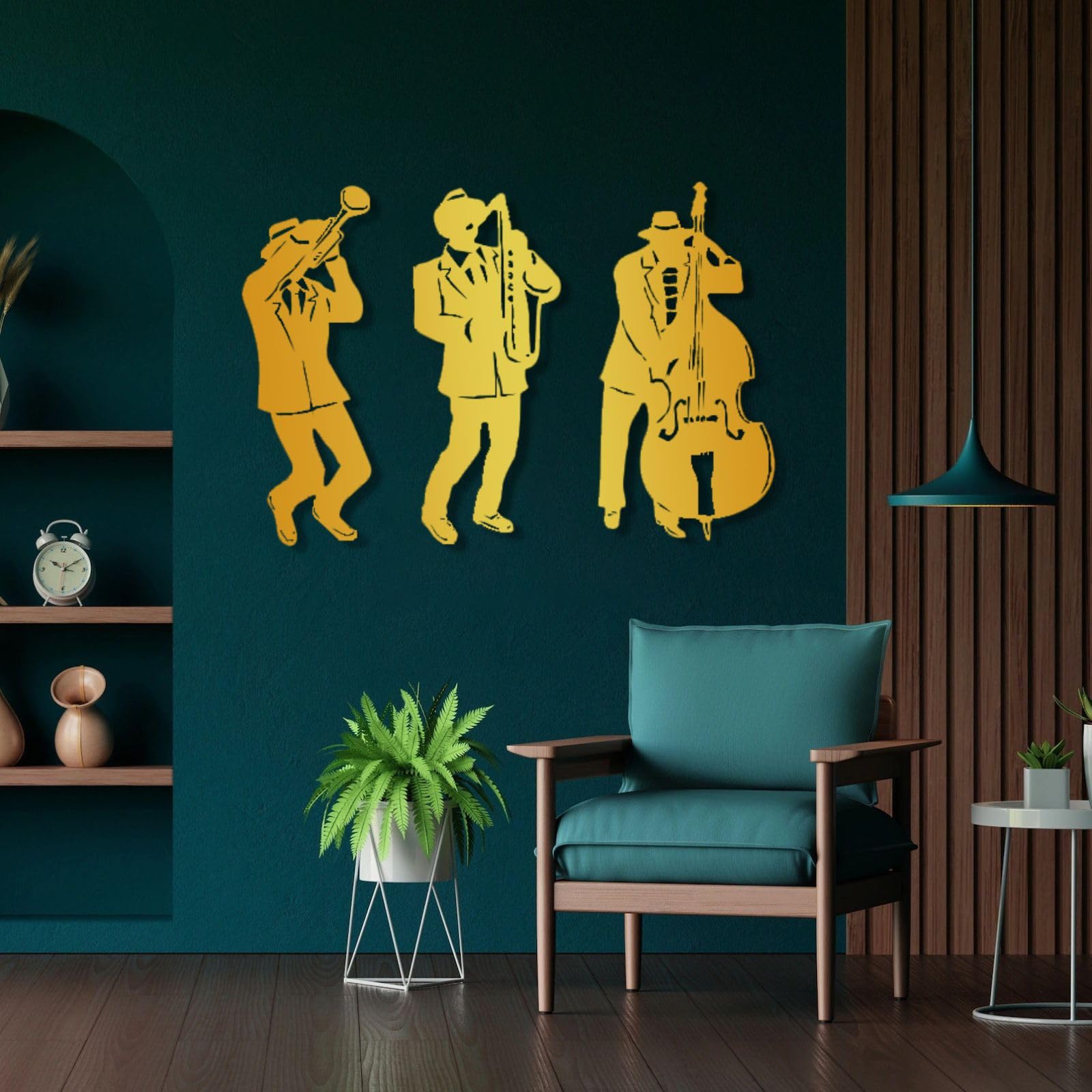 Arte da parete in metallo, decorazione musicale, sassofono, violoncello, tromba, strumenti jazz, regalo per gli amanti della musica