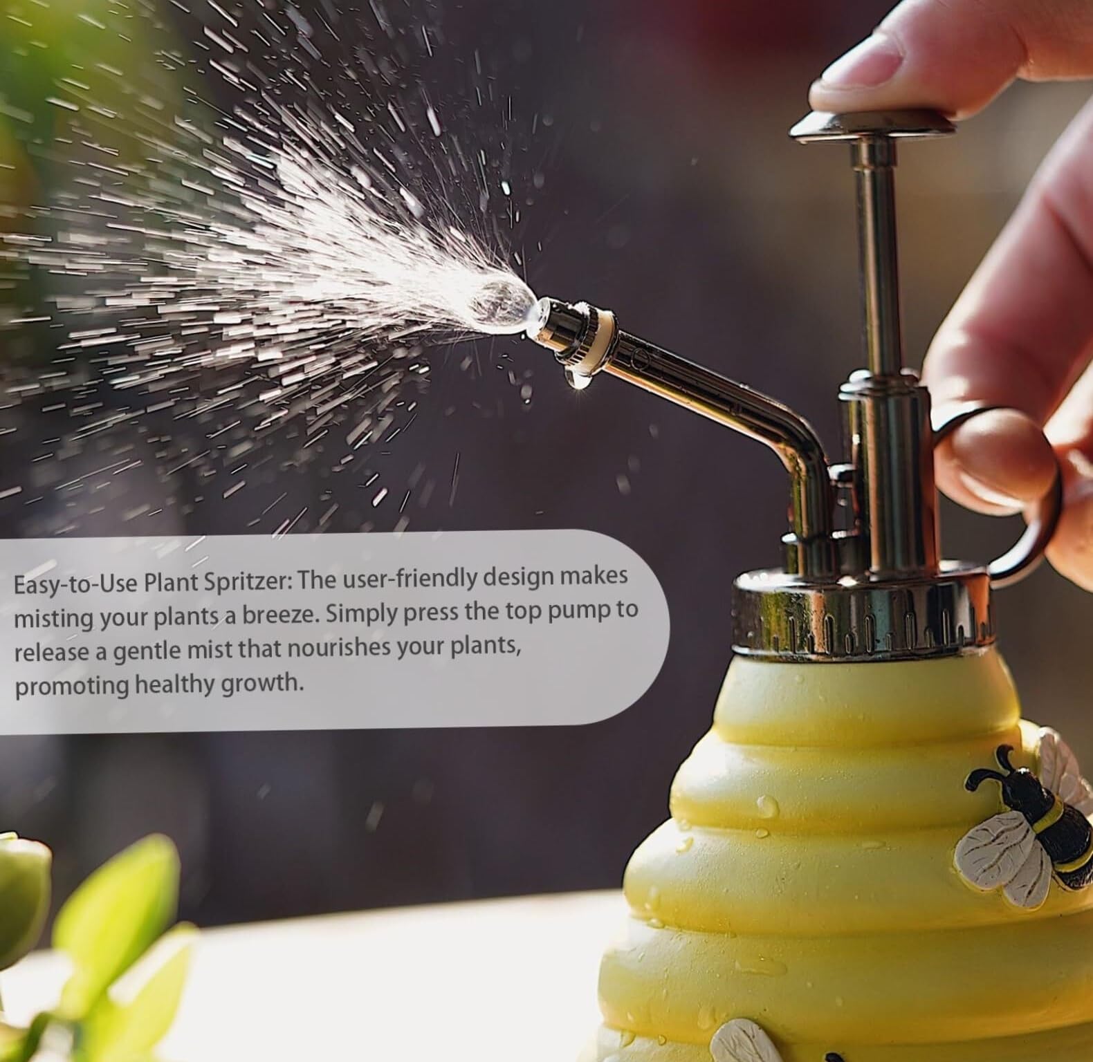 Hauspflanzengießkanne 320ML Niedliche Pflanzensprühflasche In Bienenform Für Innenpflanzen Mit Oberer Pflanzenspritze-Gießkanne Bewässerungsgeräte