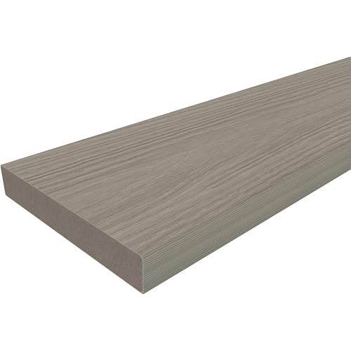 NewTechWood Cortes Plus 0.88 in. x 5.43 in. x 1 ft. Rustic and Wood Grain Composite Decking Board Sample (Roman Antique)