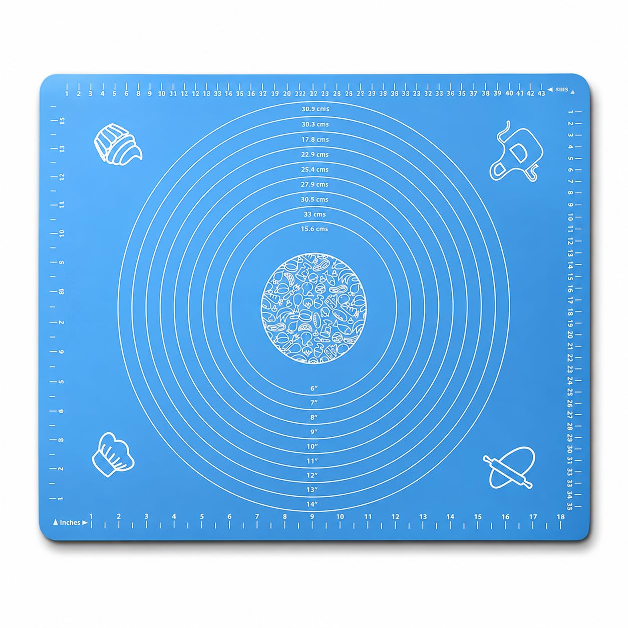 Silicone Baking Mat Roti mat Silicone Chapati Atta Kneading Mat Non - Stick Fondant Rolling Mat Stretchable for Kitchen Roti Chapati Cake – Multicolor (Baking Mat 50 * 40 cm)-image-22