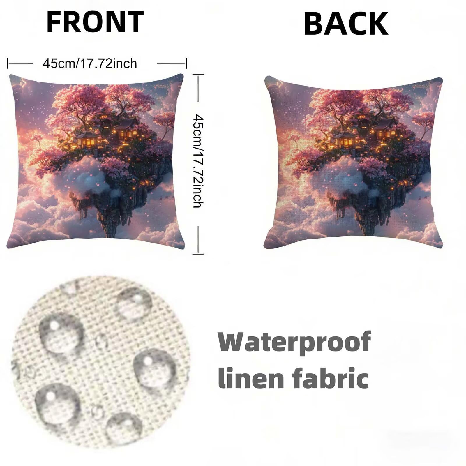 Sky Poszewki na poduszki 80 cm x 80 cm, zestaw 2 szt., poziome, dwustronne, zabawne, trwałe, można prać w pralce, do salonu, odświeżenia, idealna dekoracja domu, prezent W-1344