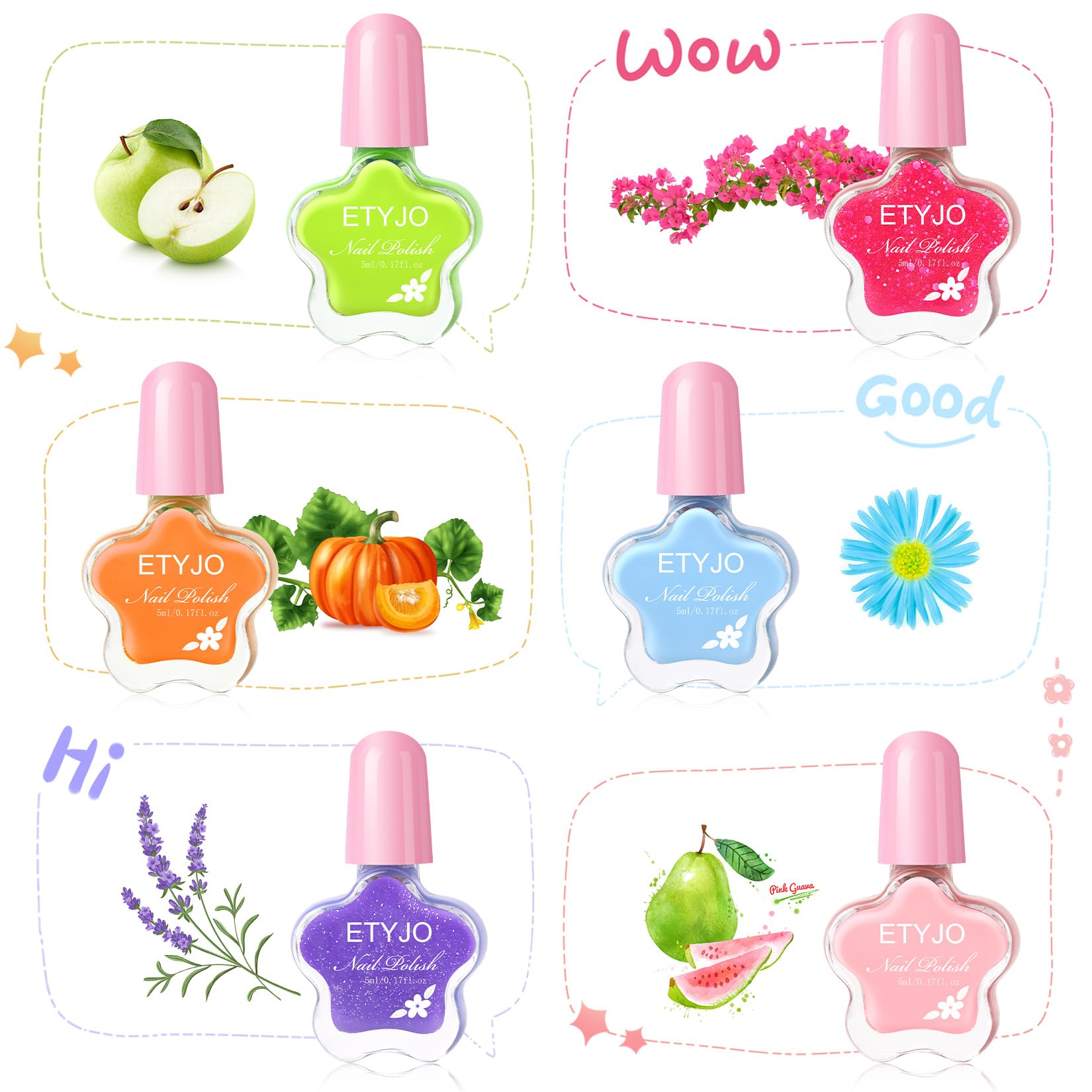 6 Farben Nagellack Set