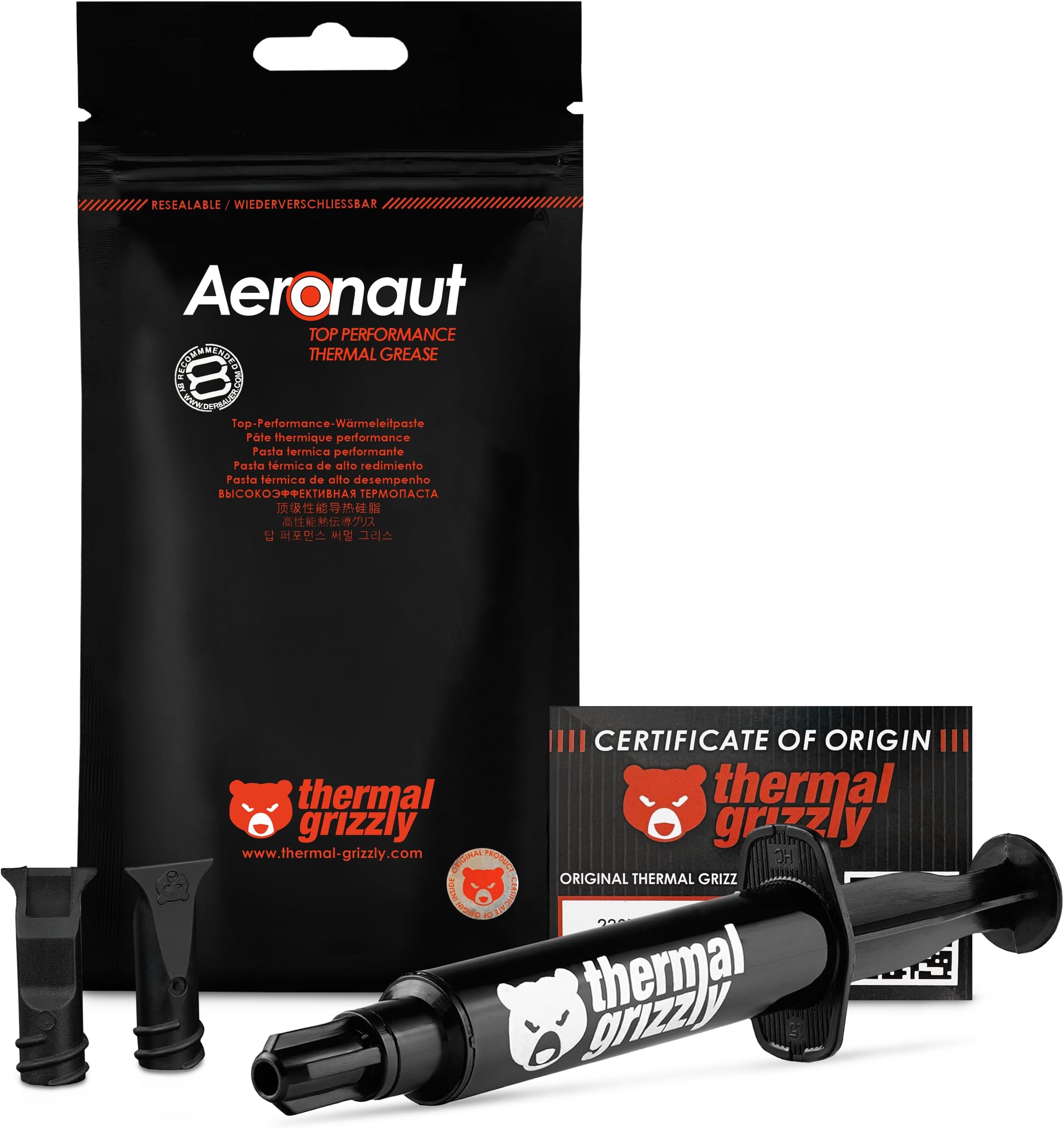 Thermal Grizzly Aeronaut - 7.8 Gram/3 ml - High Performance Thermal Paste - Ideal Entry Level Thermal Grease - Compatible with Most Cooling Solutions CPU/GPU/PS4/PS5/Xbox