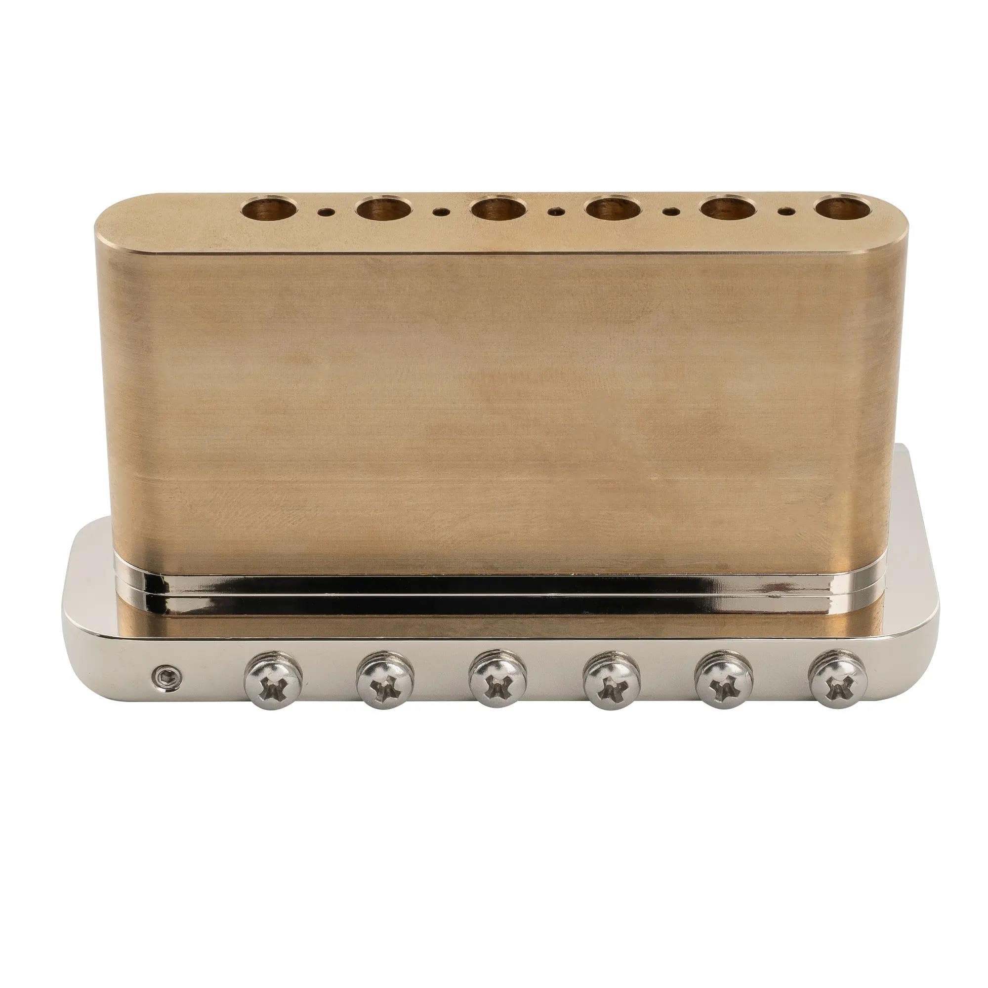 Mostek Gitarowy Gitara Elektryczna 52,5 Mm W Całości Z Litego Mosiądzu 6 Śrubowy Mostek Tremolo Częściami Zamiennymi Bloku(Nickel)