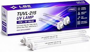 LSE Lighting TUVL-215 17W UVC Replacement Bulbs for Fresh-Aire UV, 2-Pack | 15-inch 254nm quartz lamps compatible with TUVL-200-E, Blue-Tube, AHU Series 1 and APCO MAG 15 HVAC systems; USA design.