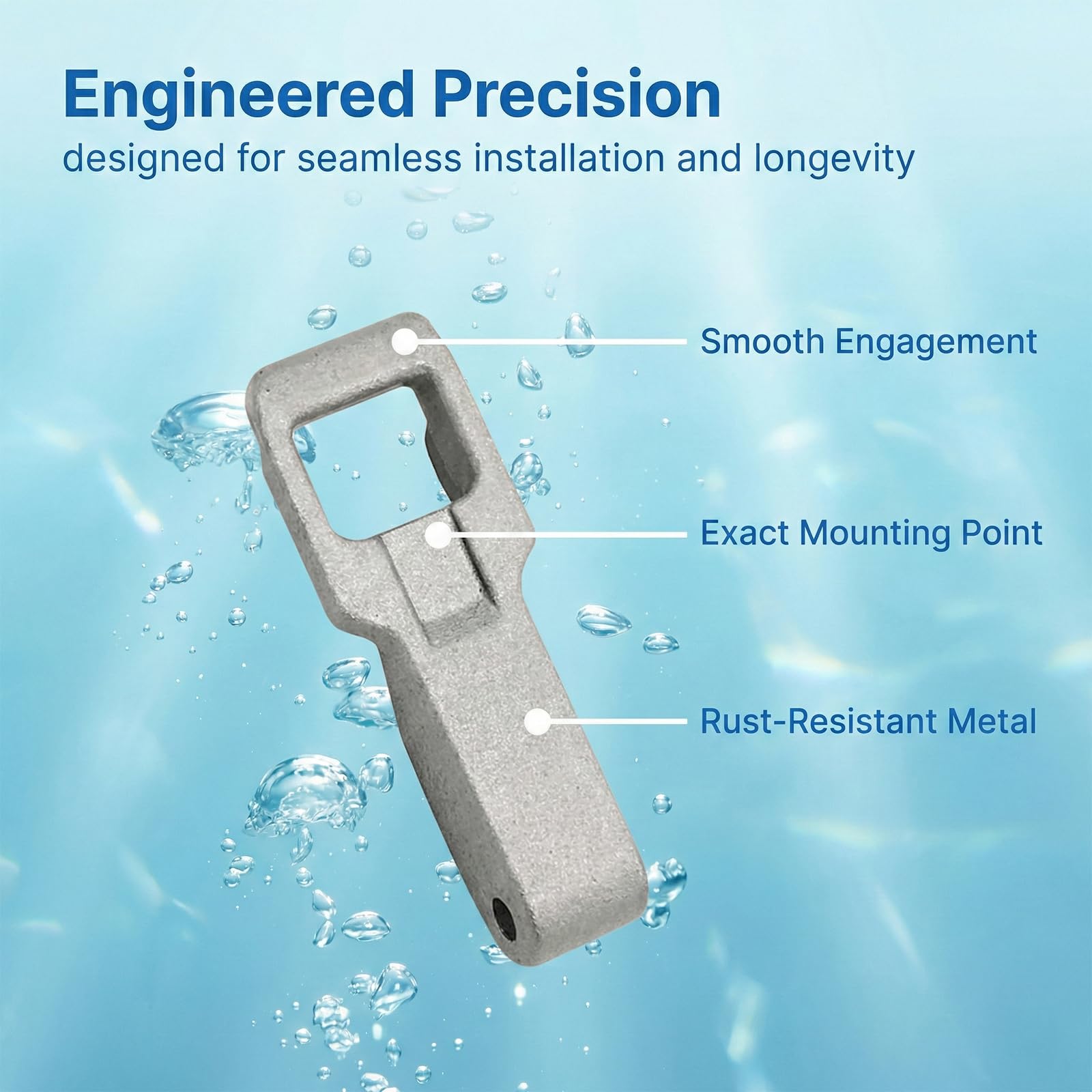 Gancio per Porta Lavatrice con Blocco in Acciaio Inossidabile, Compatibile con Lavatrici a Carica Frontale LG (Rif. MFG63099101), 1 Pezzo, Colore Metallizzato - 4
