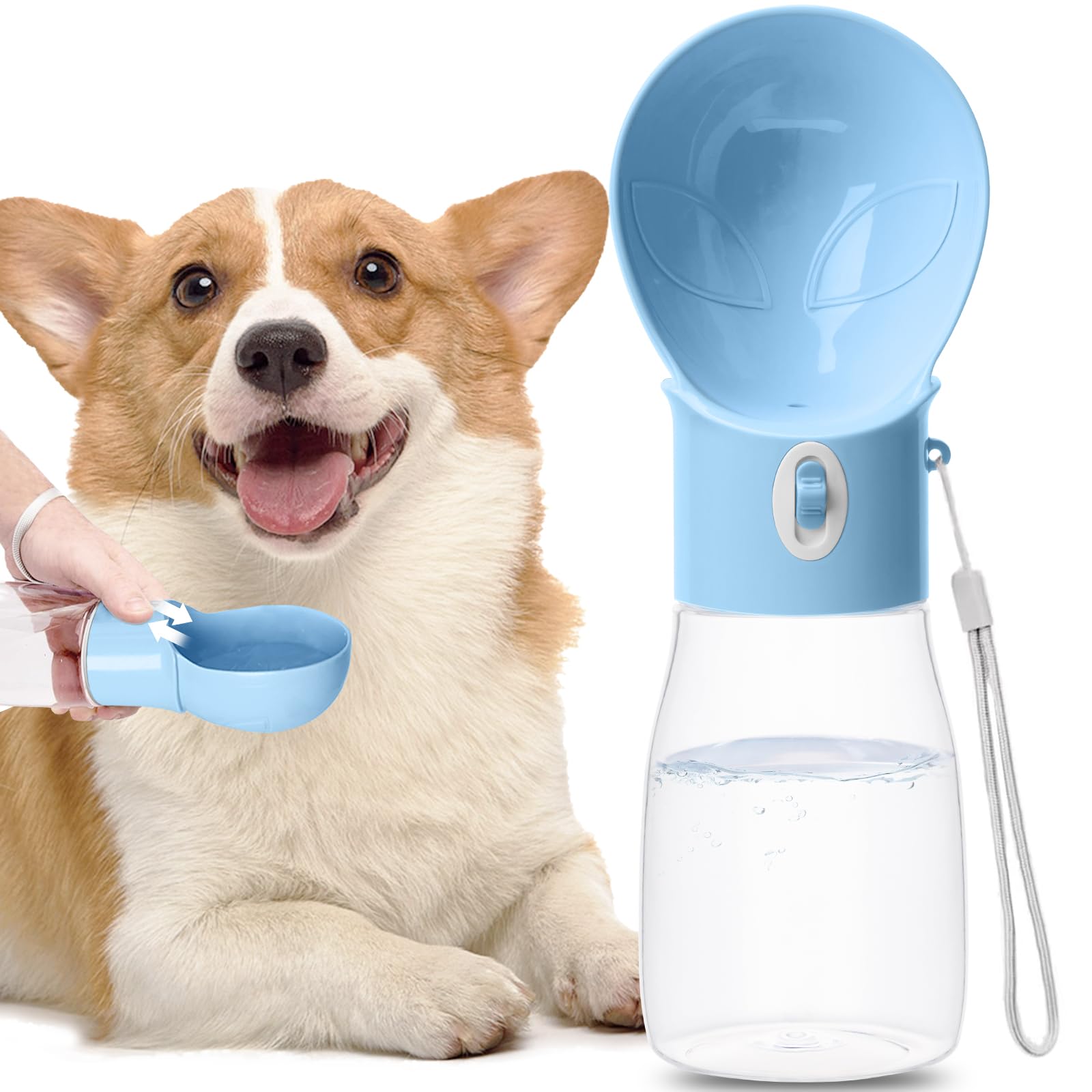 Dog Water Bottle, Widen Sink Portable Dogs Water Dispenser 17oz, Leak Proof, Outdoor Drink Bottles Cat, Puppy, Pet, Essential Items for Travel,
