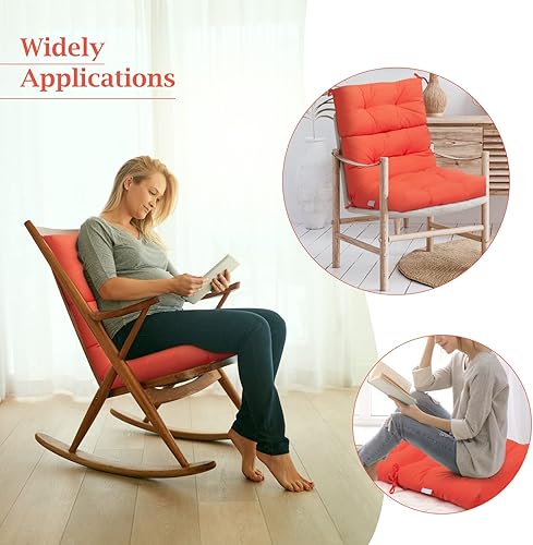 Miniatura 7 de Graffy 45 x 22 x 4.5 pulgadas, lazos de asiento copetudos con respaldo alto, almohadillas de repuesto impermeables para todo tipo de clima, cojines