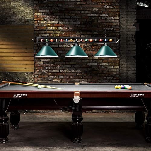 Miniatura 2 de Wellmet Luz de mesa de billar de 59 pulgadas, 3 luces colgantes para mesa de billar, luces de billar ajustables para mesa de billar de 7 pies, 8
