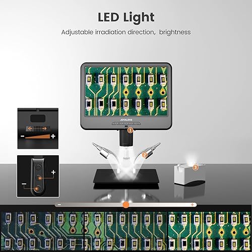 Miniatura 7 de JL210 Microscopio Digital de 10.1'' para Adultos, Microscopios de Moneda con Vista Completa para Monedas con Errores, Microscopios de Soldadura de