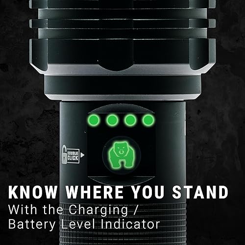 Miniatura 4 de LitezAll Kodiak Kiran - Linterna táctica de 10,000 lúmenes, linterna LED recargable ultra brillante con bloqueo de seguridad, IPX4 resistente al