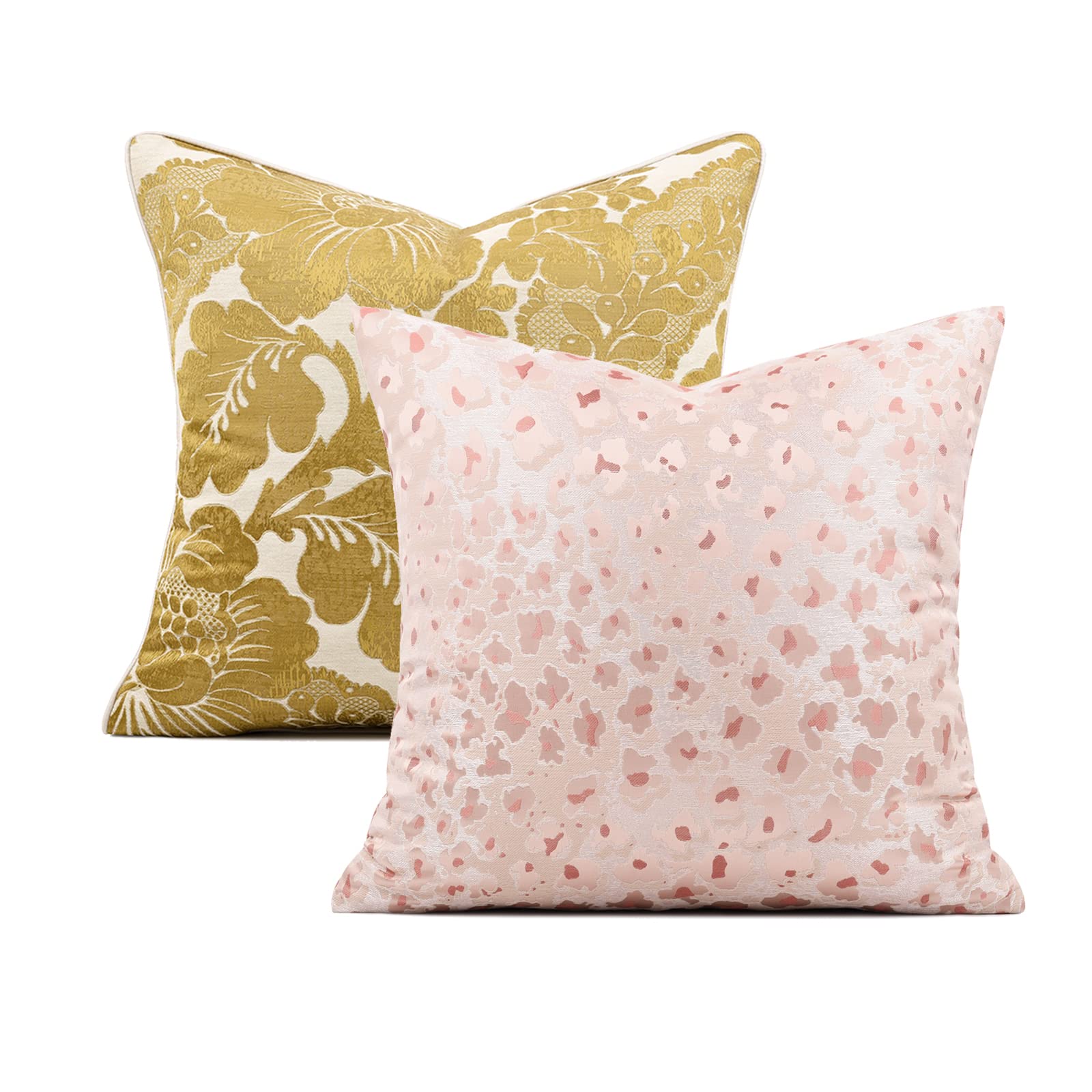 HENOMO Pack of 2,European Decorative Throw Pillow Covers Luxury Jacquard Square Cushion Case Home Decor, 18 x 18 Inch