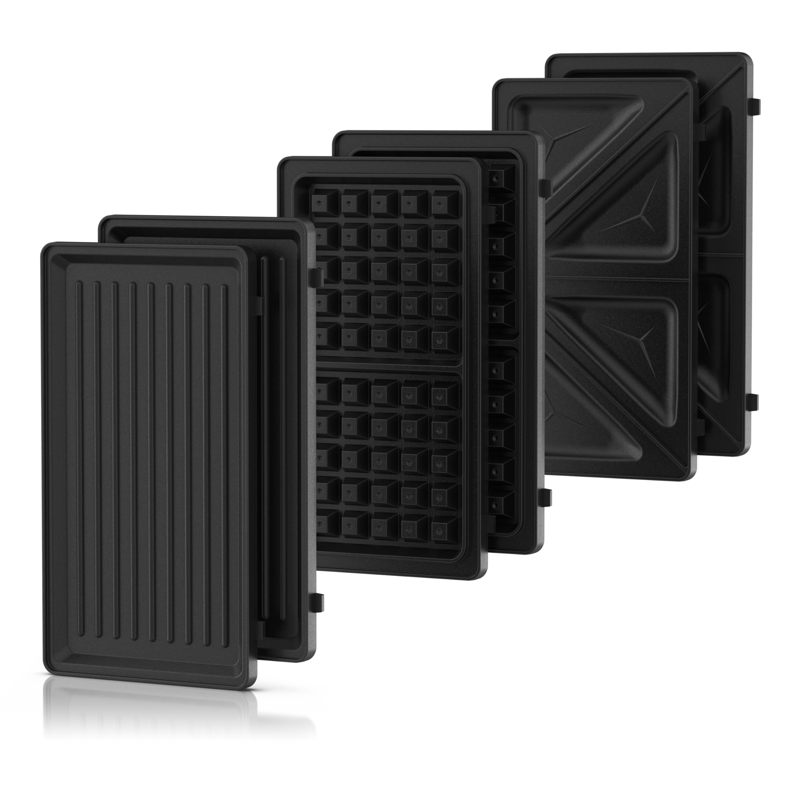 Arendo Sandwichmaker 3in1 Waffeleisen Kontaktgrill mit abnehmbaren Platten 2 Zonen Antihaftbeschichtung BPA frei Temperaturkontrolle