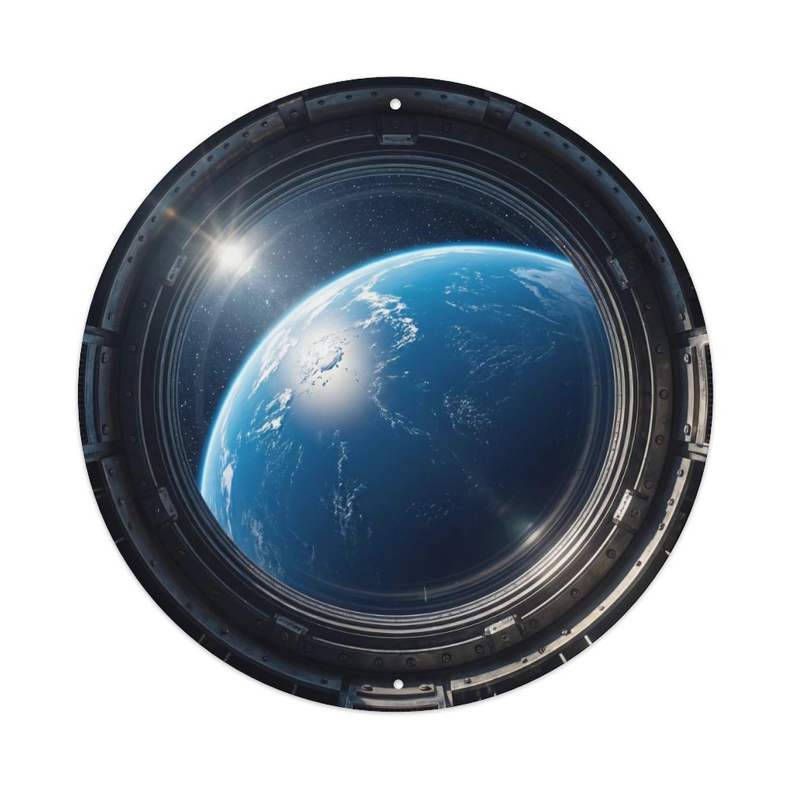 Earth Ocean View Deep Blue Metal Tin Sign