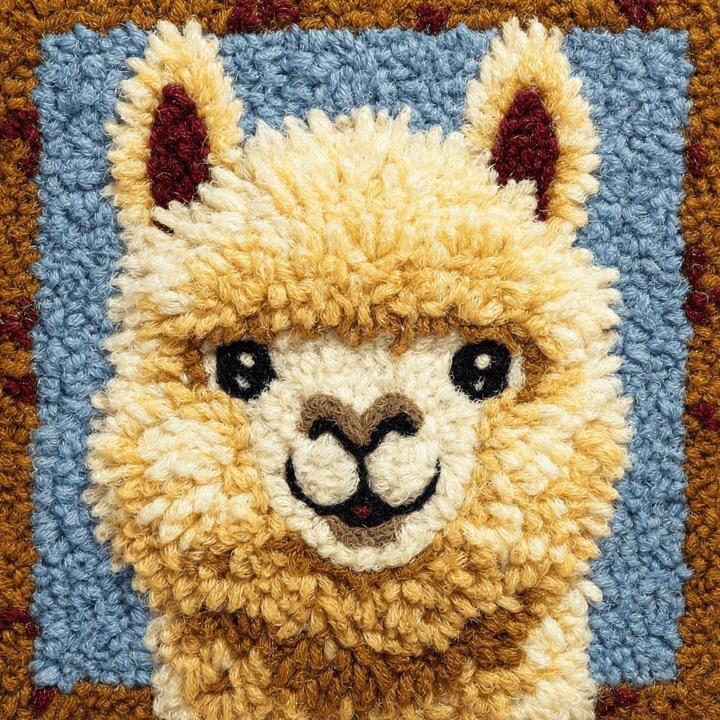 AxiangziK Latch Hook Pillow Kit for Adults,Alpaca 17X17In Latch Hook Kit for Pillow Cover with Instruction for Beginner Cross Stitch Sofa Cushion Cover with Crochet Yarn for Beginners and Home Decor
