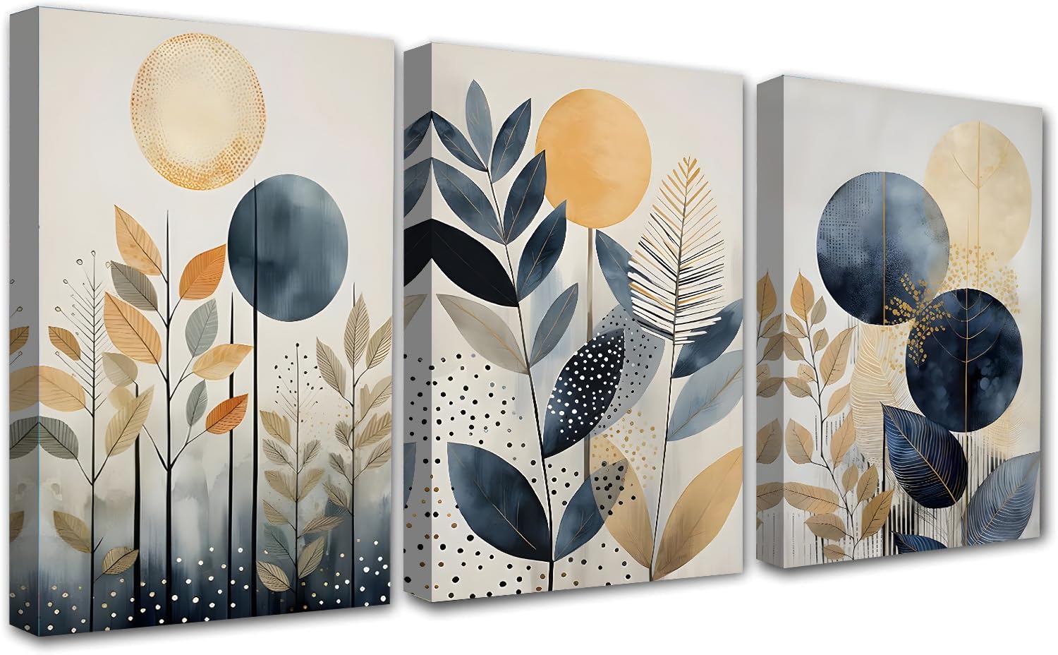 PIGPIGFLY Framed Canvas Wall Art Set of 3 - Gallery Wall Pictures for Living Room & Bedroom, 30x40cm — image 1