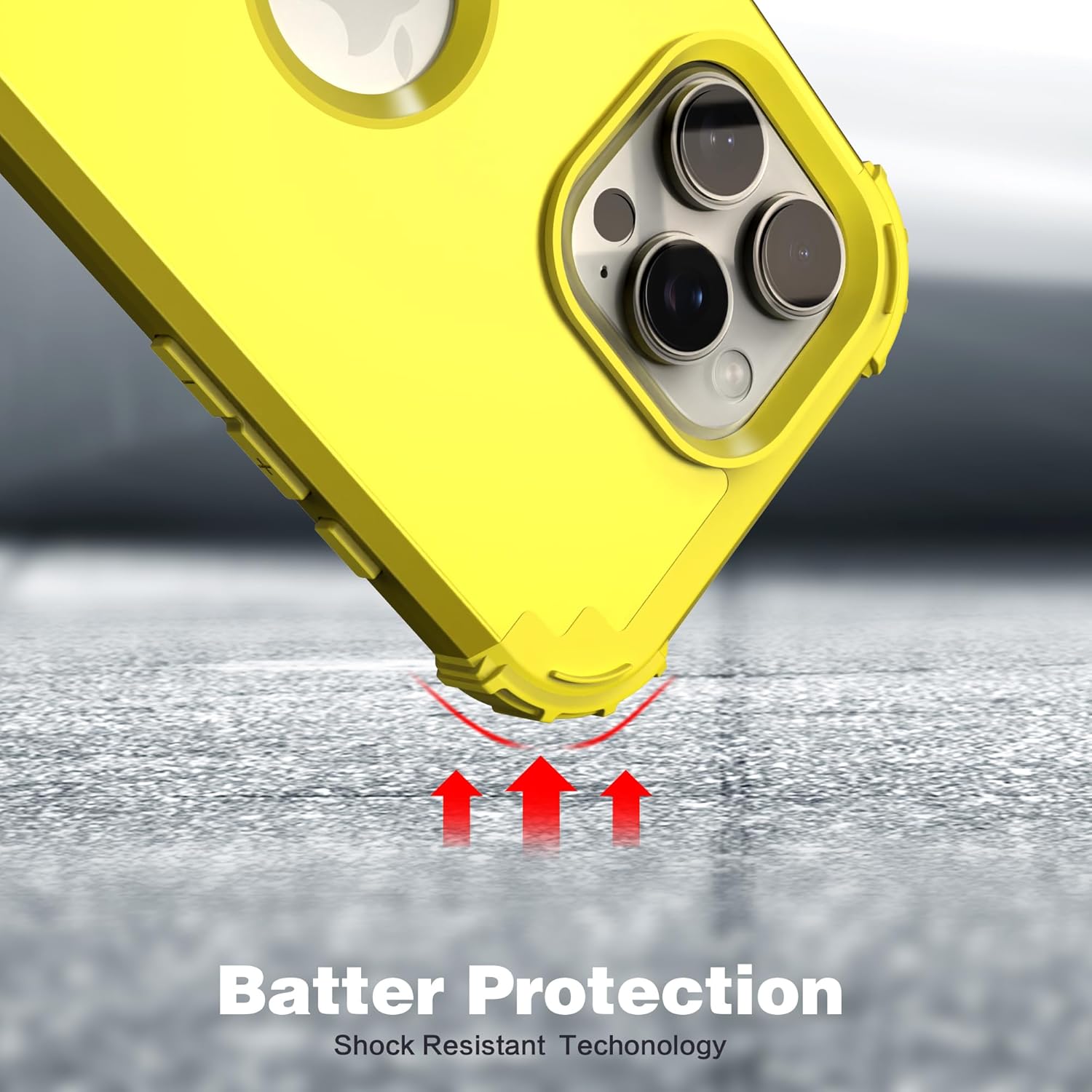 IDweel for iPhone 16 Pro Max Case with Screen Protector for Women, 3 in 1 Shockproof Slim Fit Hybrid Heavy Duty Hard PC Cover Soft Silicone Bumper Full Body Anti-Fingerprint Case,Yellow - Image 8