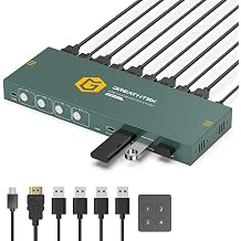 HDMI KVM Switch for 4 Computers 1 Monitor,4K@60HZ 4 Port KVM Switch