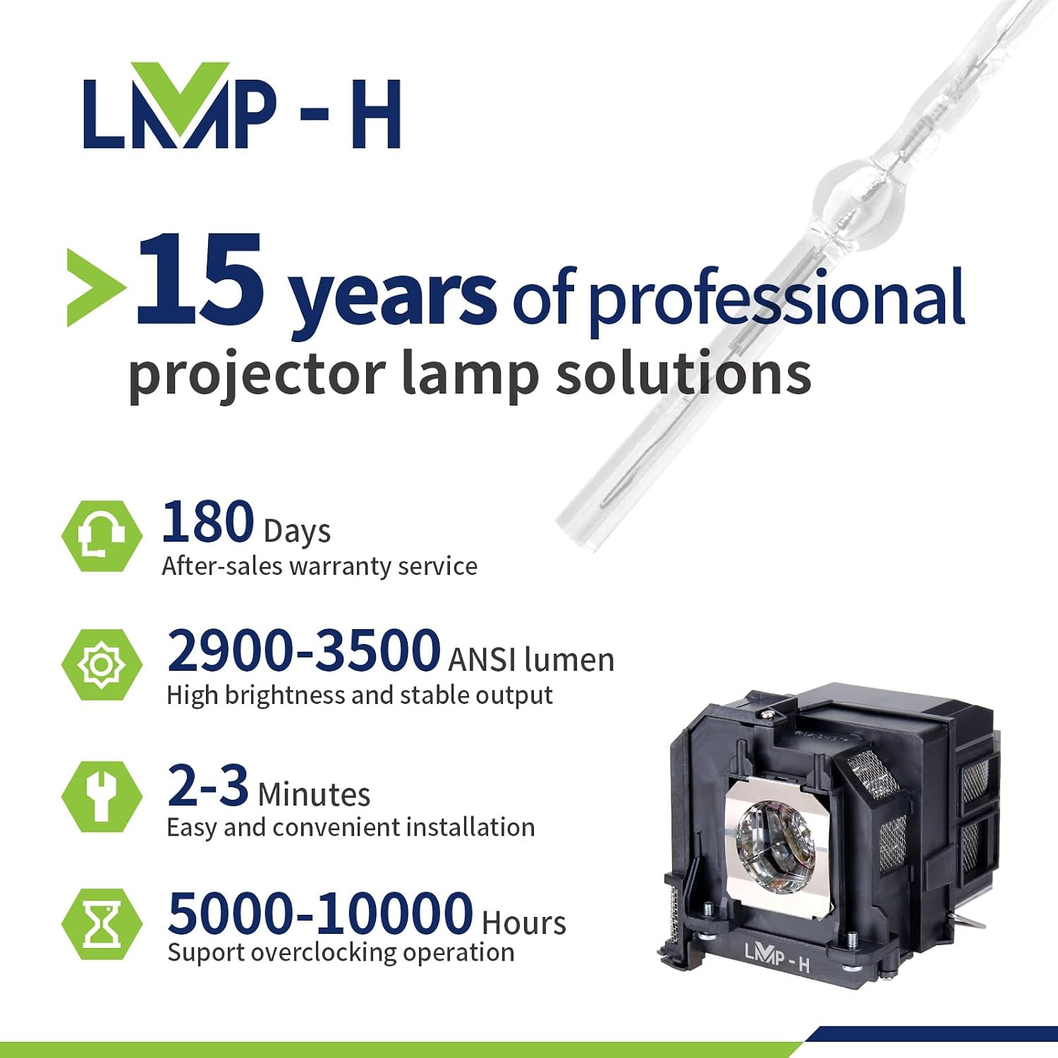 ELPLP91/V13H010L91 Replacement Projector Lamp Bulb for Epson EB-685W EB-685Wi EB-685WS EB-685WT EB-695Wi EB-695WT EB-695WIE BrightLink 685Wi BrightLink 695Wi PowerLite 680 PowerLite 685W