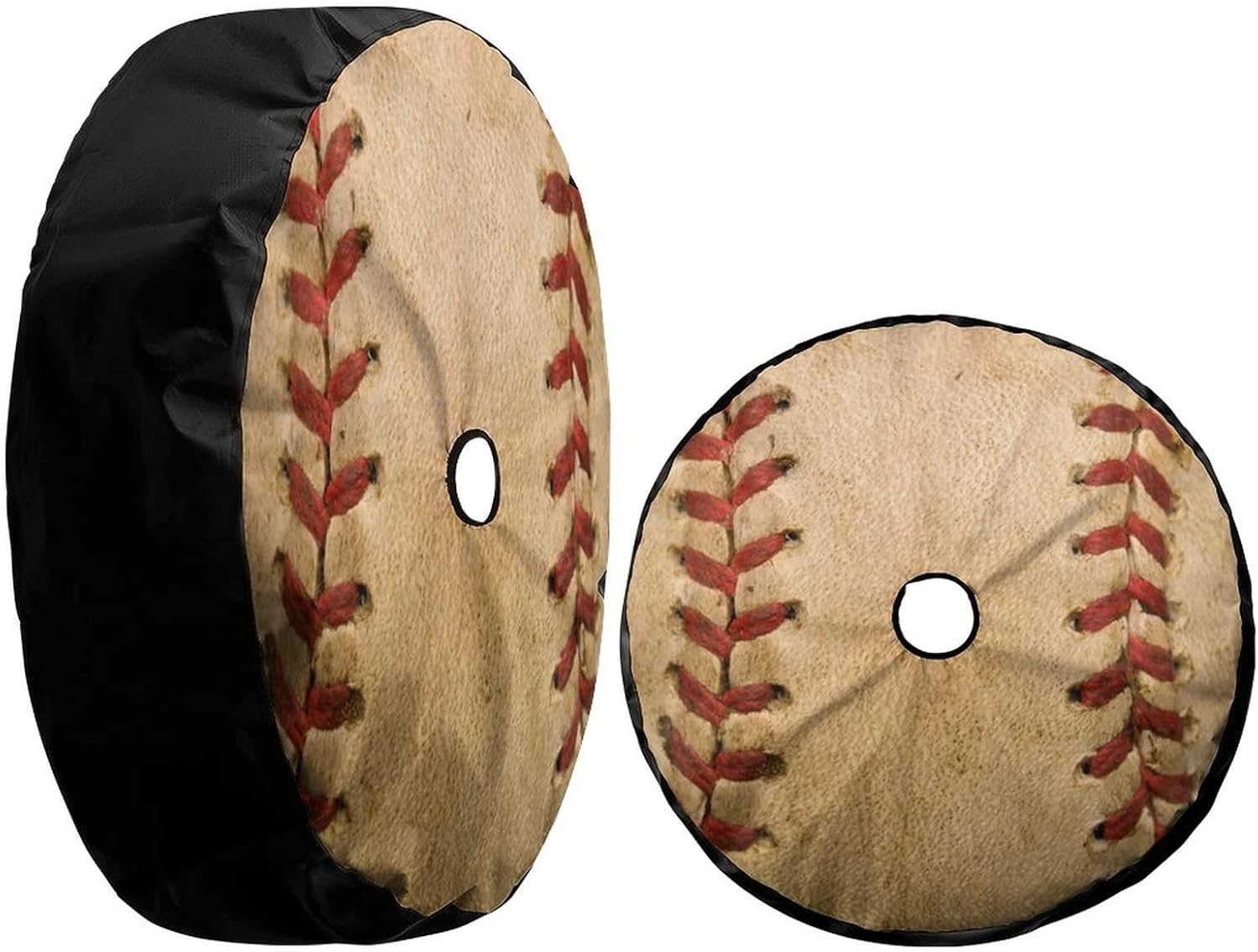 Baseball Spare Tire Cover with Backup Camera Hole Wheel Tire Cover Fit Trailer, RV, SUV and Many Vehicle 17inch