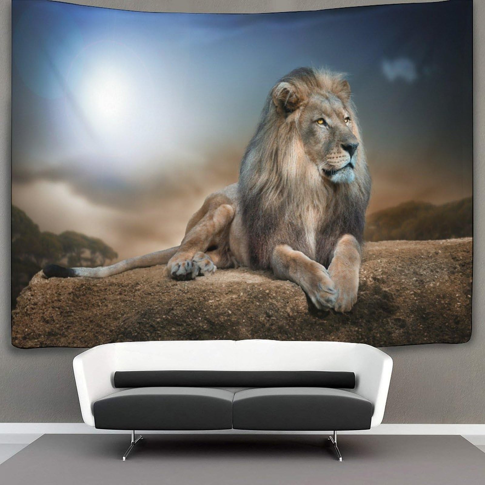 kaiyun Lion Tapestry Wall Hanging Animal Wall Art for Living Room Bedroom Dorm 100cmx150cm
