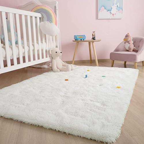 Miniatura 200 de Kelarea Alfombra de área para sala de estar, 3 x 5, antideslizante, color azul turquesa, esponjosa, suave, alfombra de felpa peluda para dormitorio